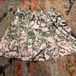 SHEIN Green and Lilac Floral A-Line Skirt
